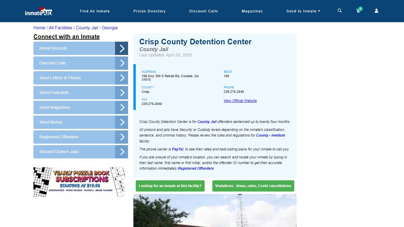 Crisp County Detention Center - Inmate Locator - Cordele, GA